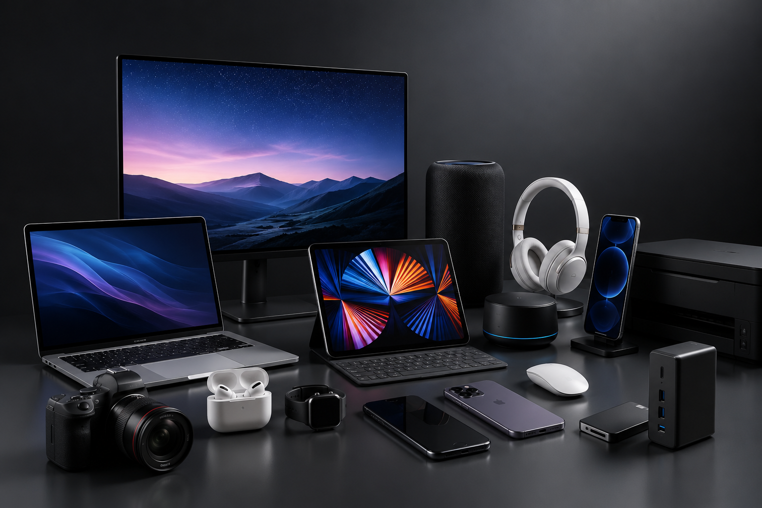 Premium electronics gadgets and luxury tech accessories