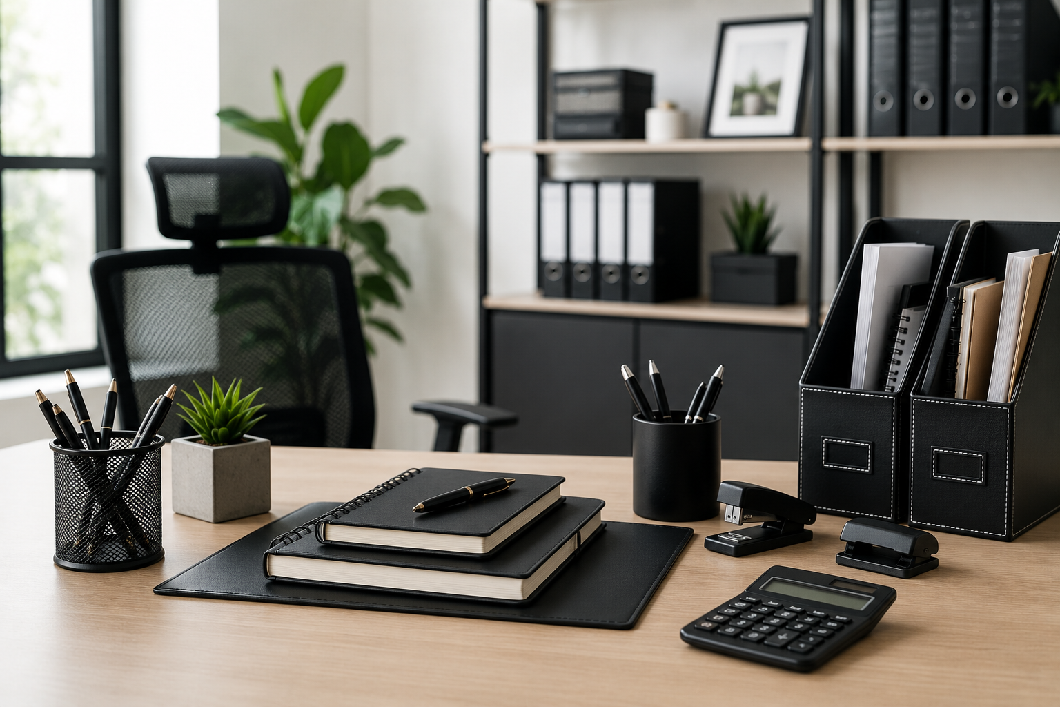 Modern professional office desk workspace